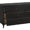 Armen Living Legend Black Glaze Ash Veneer 6 Drawer Dresser with Metal Legs LCLEDRBL - alternate 4